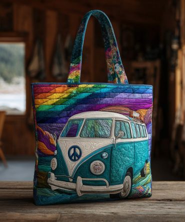 Retro Motion Quilted Tote Bag