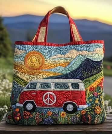 Road Trip Radiance Quilted Tote Bag