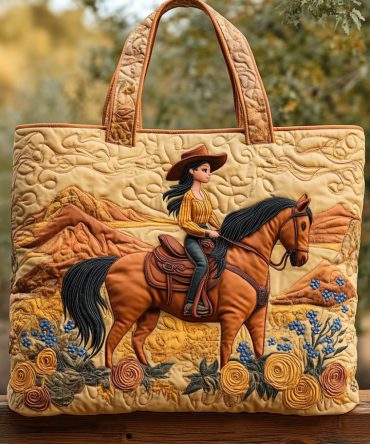 Rodeo Rose Quilted Tote Bag