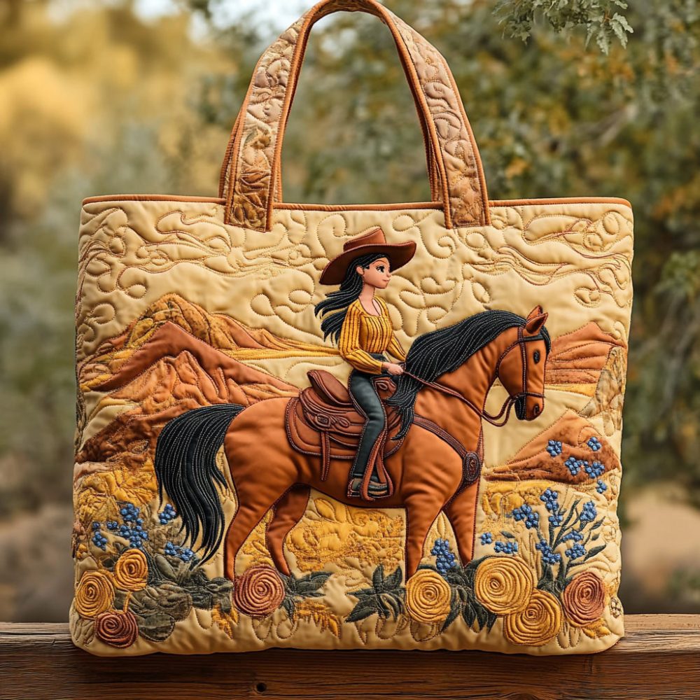 Rodeo Rose Quilted Tote Bag