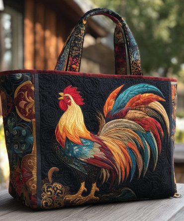 Rooster Farmstyle Quilted Tote Bag