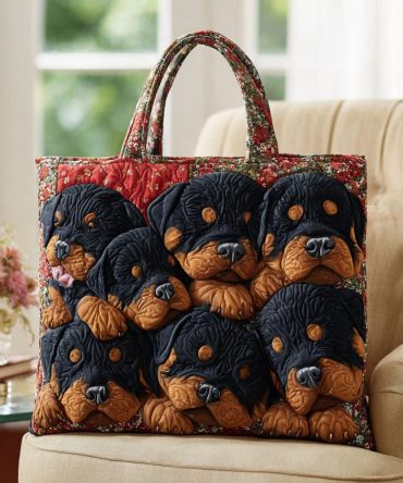 Rottie Pride Quilted Tote Bag