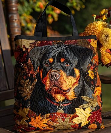 Rottweiler Pride Quilted Tote Bag