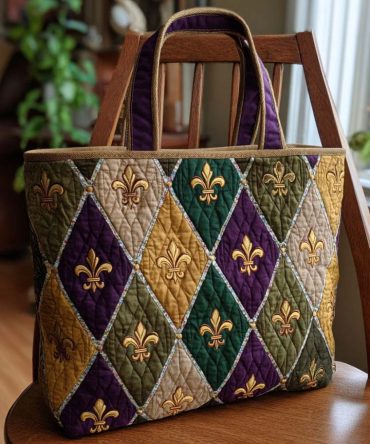 Royal Revelry Quilted Tote Bag