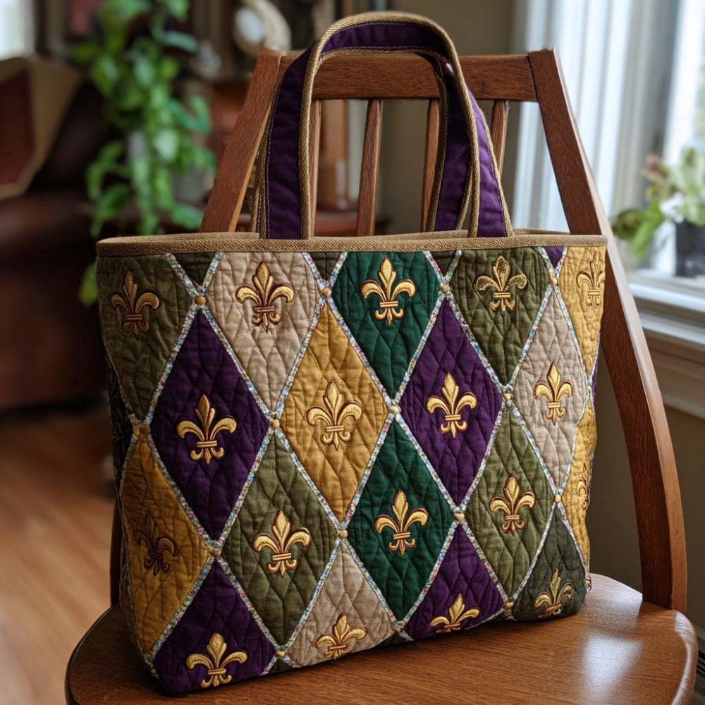Royal Revelry Quilted Tote Bag