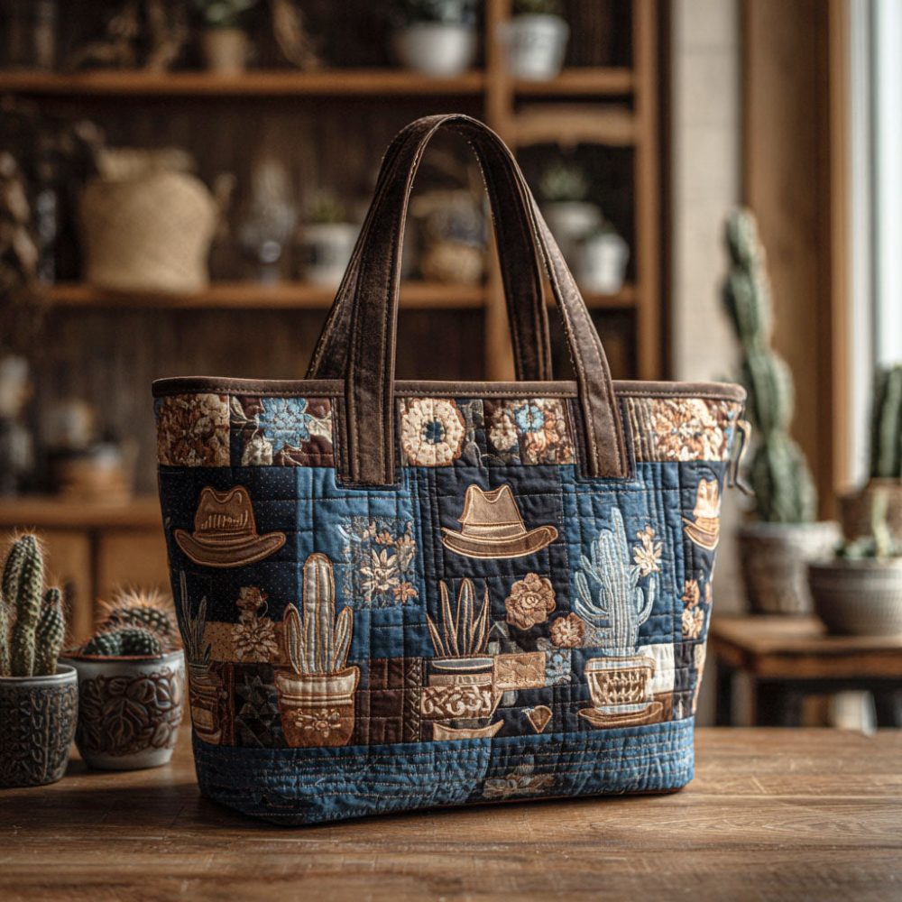 Rugged Elegance Quilted Tote Bag