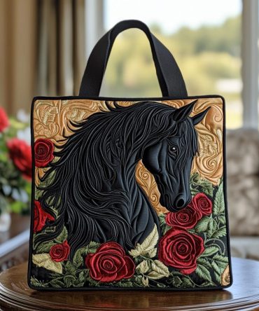 Rustic Rose Quilted Tote Bag