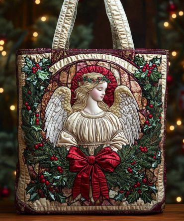Sacred Angel Noel Quilted Tote Bag