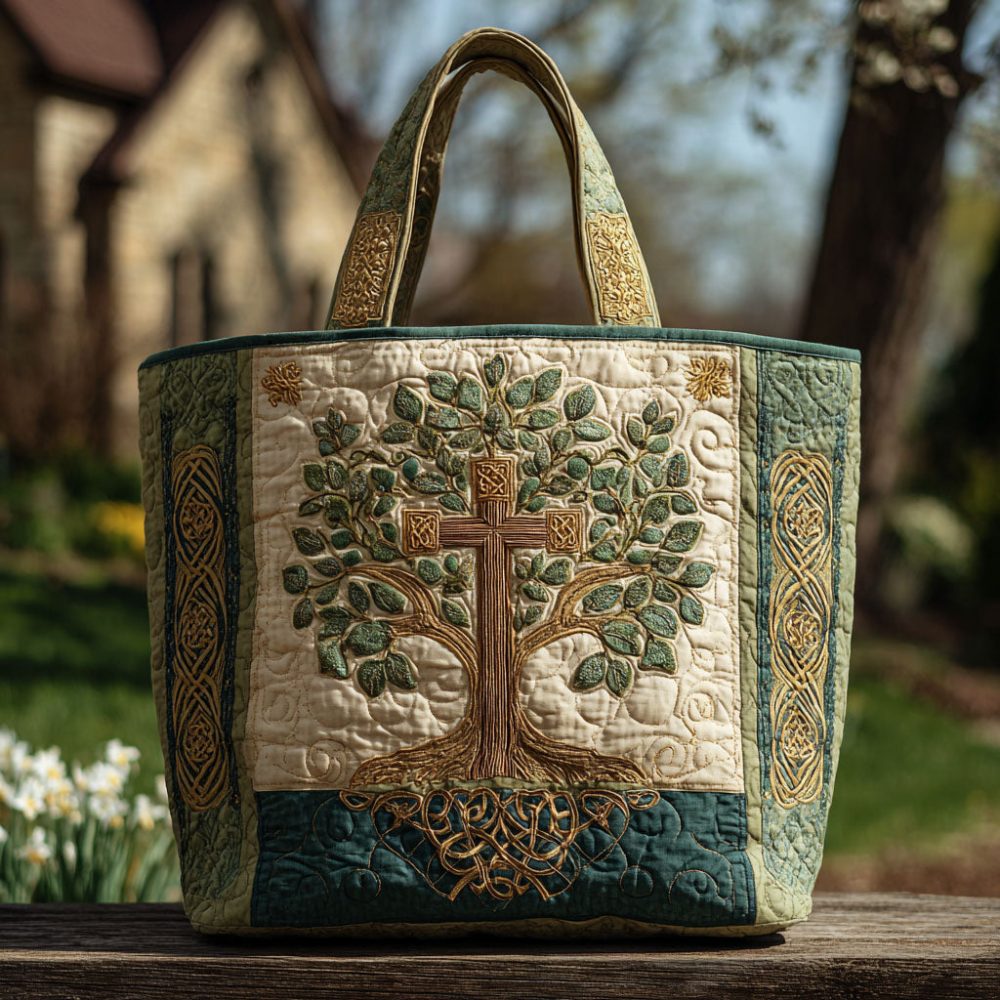 Sacred Embrace Quilted Tote Bag