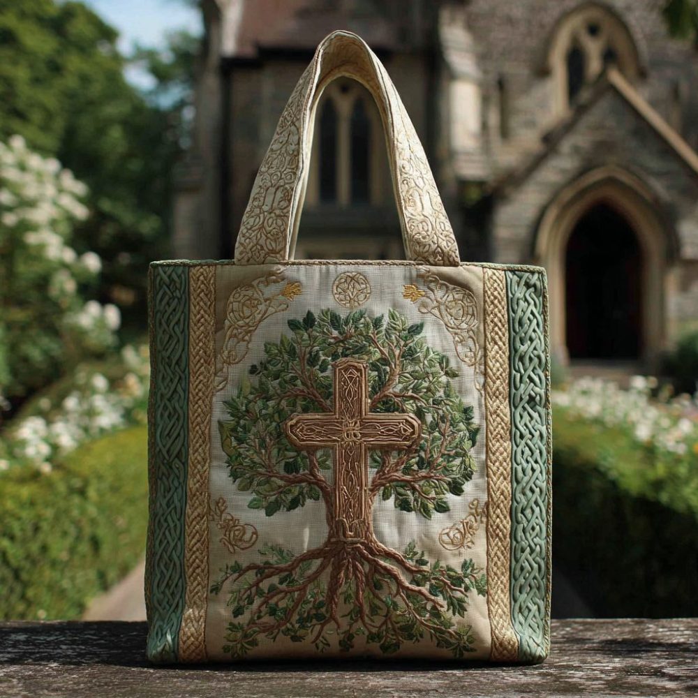Sacred Intersection Quilted Tote Bag