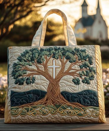 Sacred Lines Quilted Tote Bag