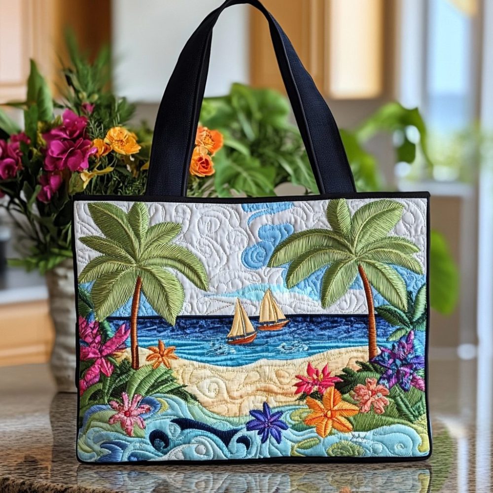 Sail Escape Quilted Tote Bag