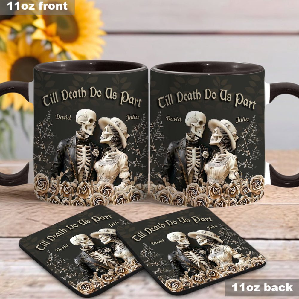Till Death Do Us Part - Personalized Couple Accent Mug - Image 2