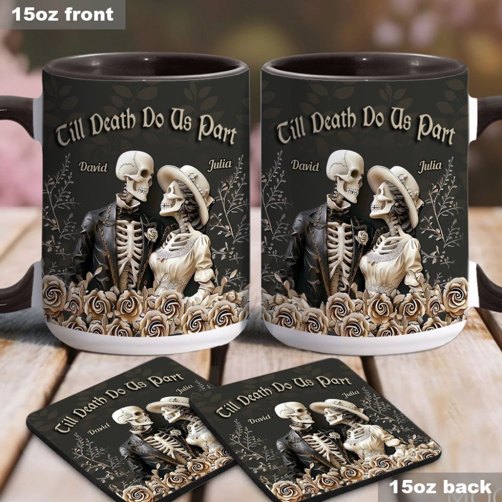 Till Death Do Us Part - Personalized Couple Accent Mug - Image 3
