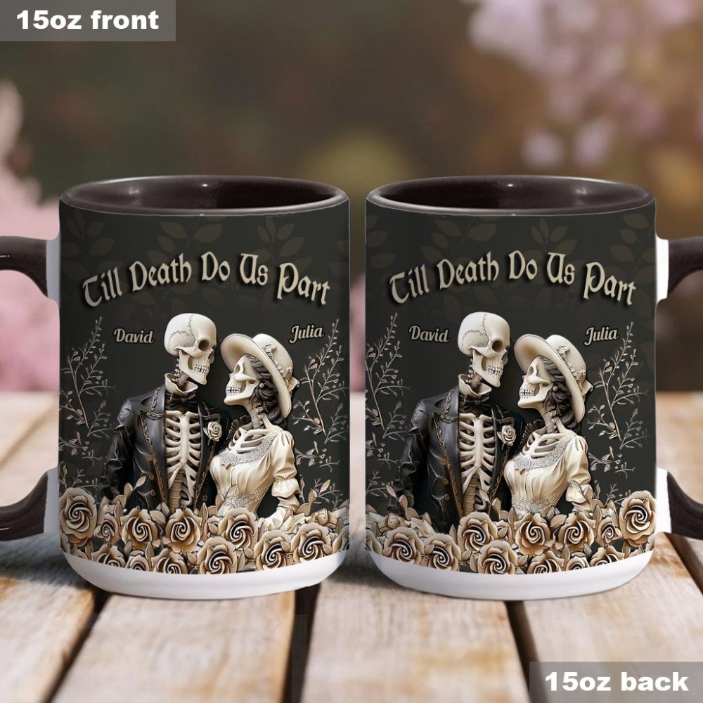 Till Death Do Us Part - Personalized Couple Accent Mug - Image 6