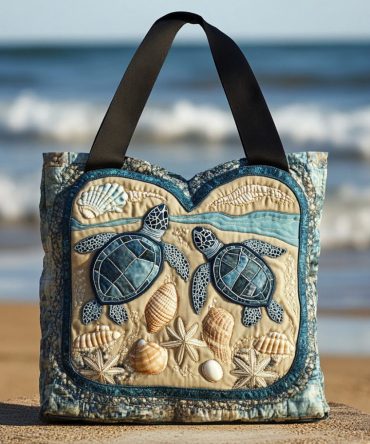 Sandy Shell Quilted Tote Bag