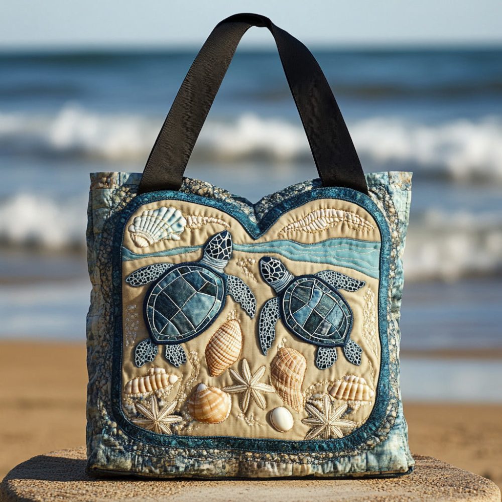 Sandy Shell Quilted Tote Bag