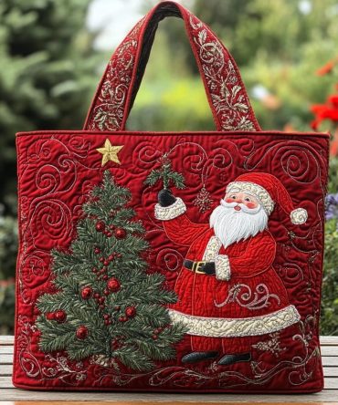 Santa Light Quilted Tote Bag