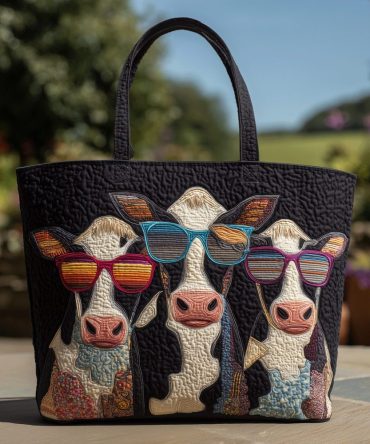 Sassy Cow Quilted Tote Bag