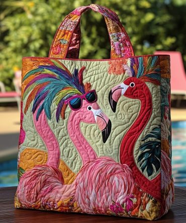 Sassy Flock Quilted Tote Bag