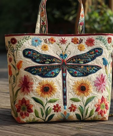 Sassy Flutter Quilted Tote Bag