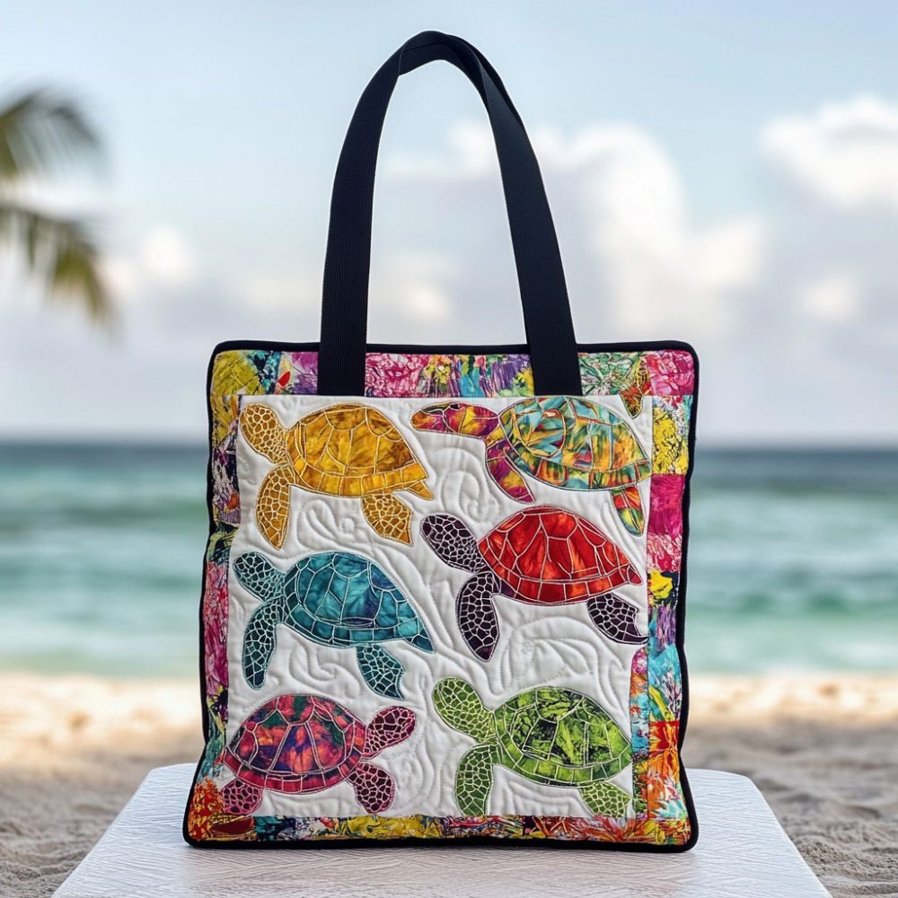 Sea Bloom Quilted Tote Bag