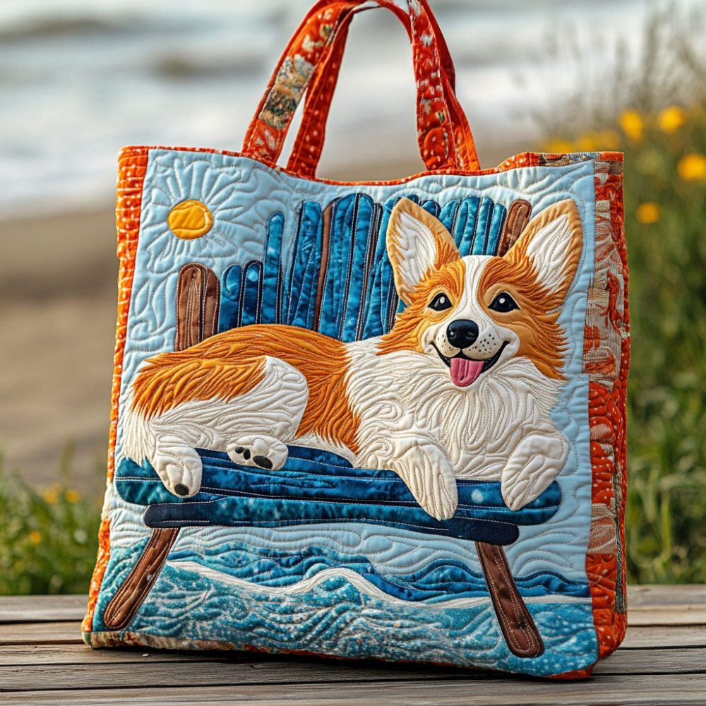 Seaside Wiggles Quilted Tote Bag