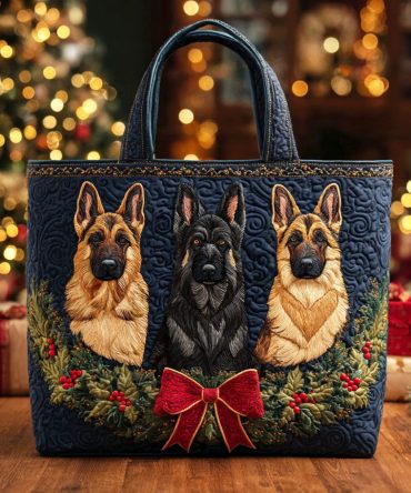 Shepherd Holiday Quilted Tote Bag