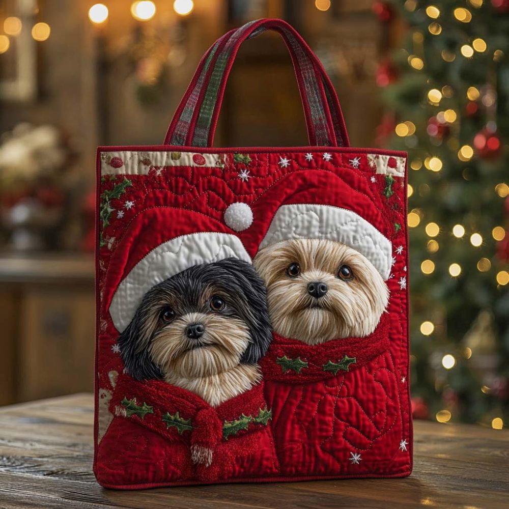 Shih Tzu Duo Quilted Tote Bag