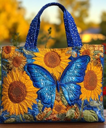 Shining Butterfly Quilted Tote Bag