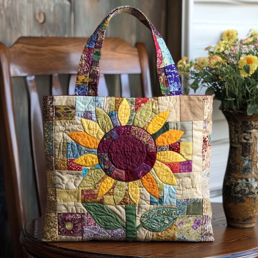 Shining Petals Quilted Tote Bag