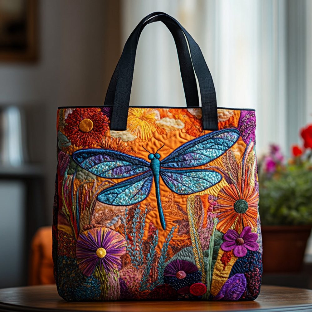 Silent Wings Quilted Tote Bag