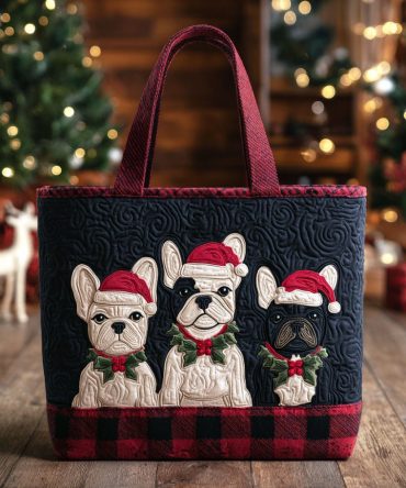 Snowy Pup Friends Quilted Tote Bag