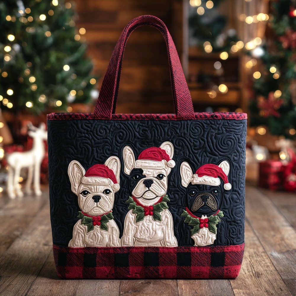 Snowy Pup Friends Quilted Tote Bag