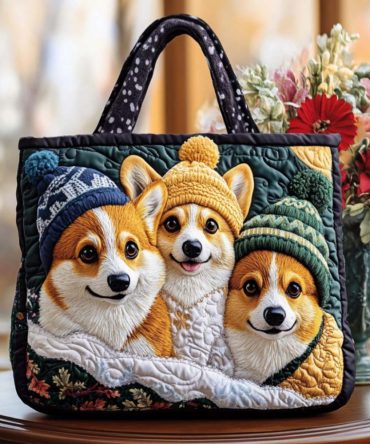 Snowy Smiles Quilted Tote Bag