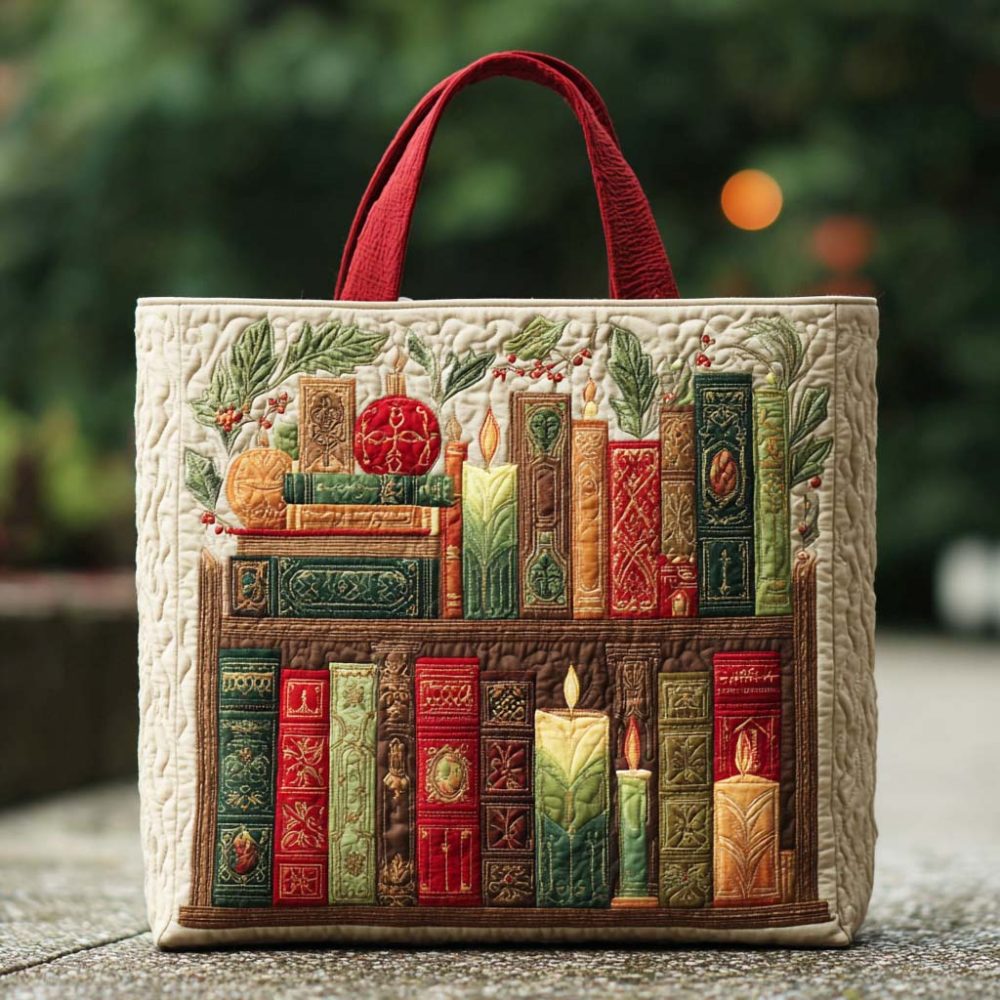 Snowy Story Quilted Tote Bag