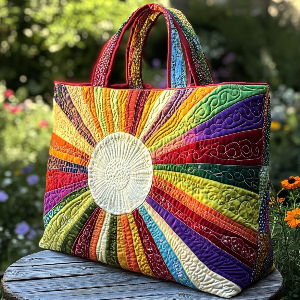 Solar Garden Quilted Tote Bag