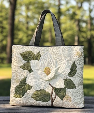 Southern Magnolia Quilted Tote Bag