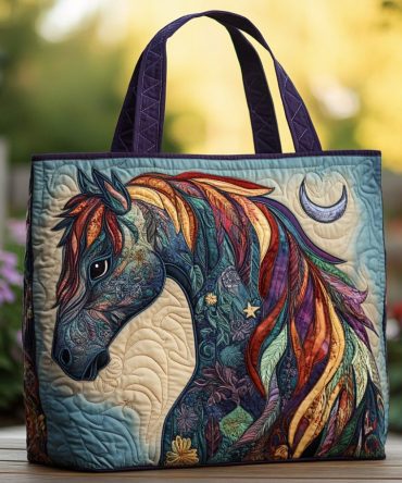 Spirit Horse Quilted Tote Bag