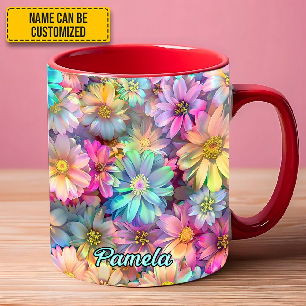 Spring Floral Flower - Personalized Accent Mug - Image 2
