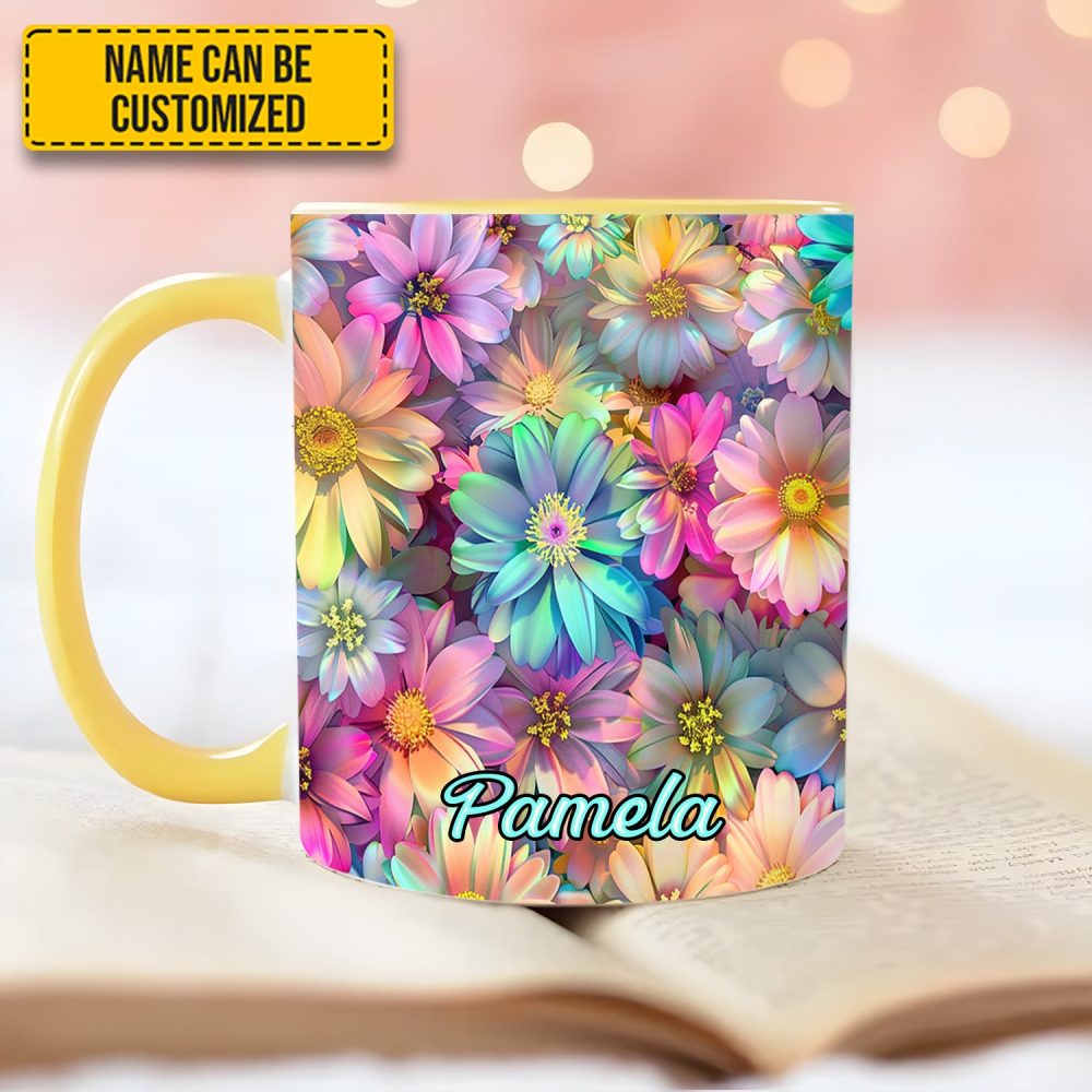 Spring Floral Flower - Personalized Accent Mug - Image 4