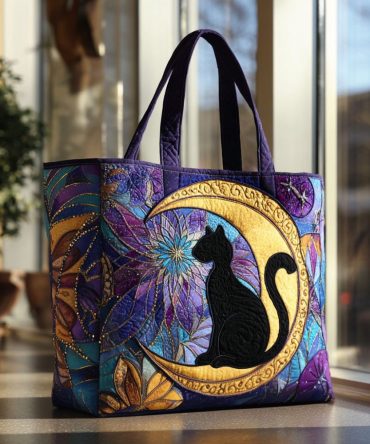 Starlit Bloom Quilted Tote Bag