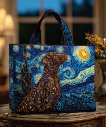 Starry Labrador Quilted Tote Bag