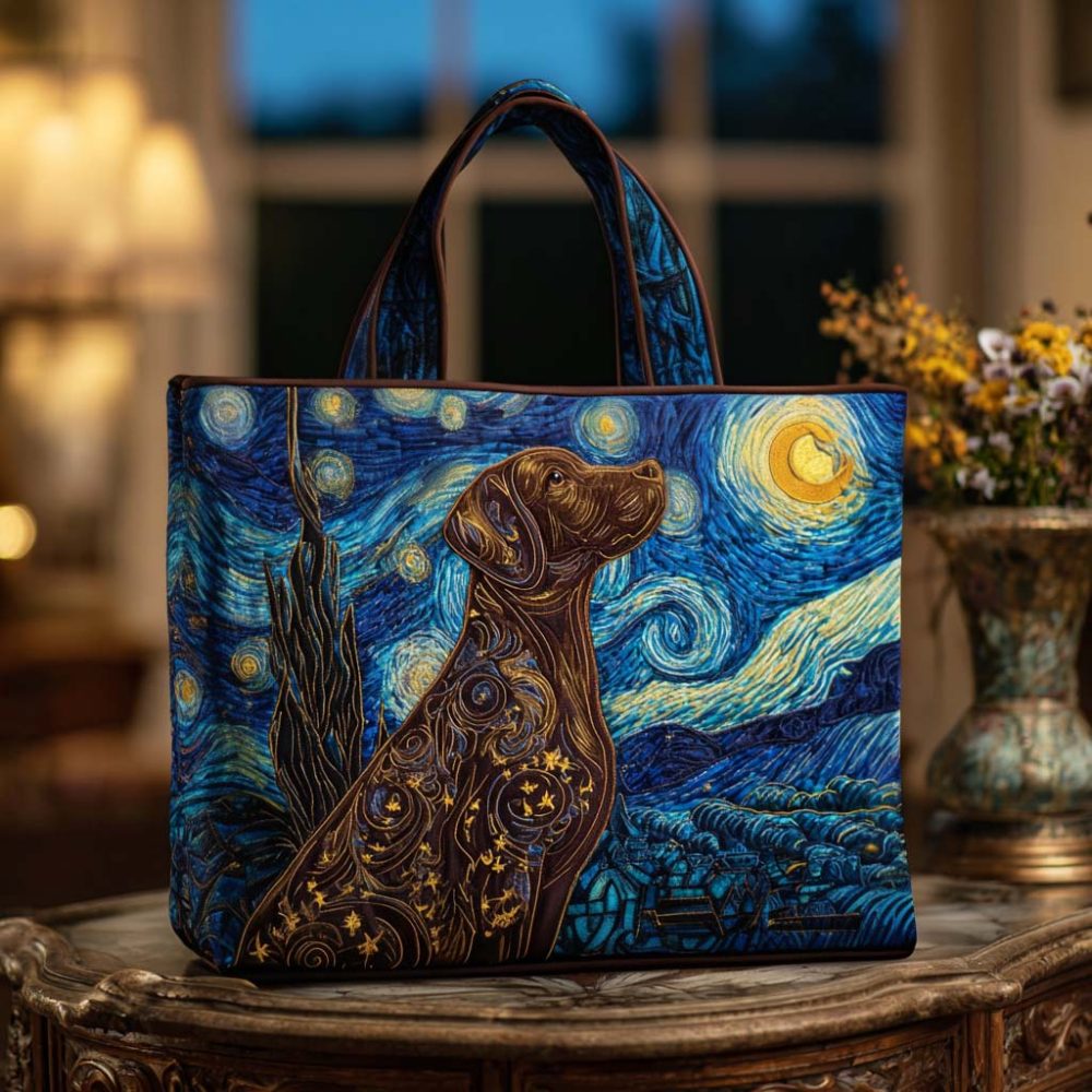 Starry Labrador Quilted Tote Bag