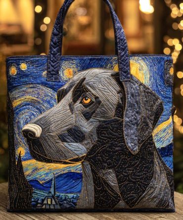 Starry Labrador Quilted Tote Bag