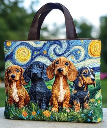 Starry Night Trails Quilted Tote Bag