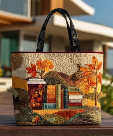 Steamy Chapters Quilted Tote Bag