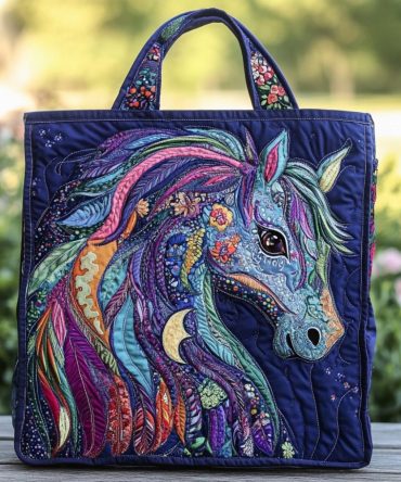 Storm Horse Quilted Tote Bag