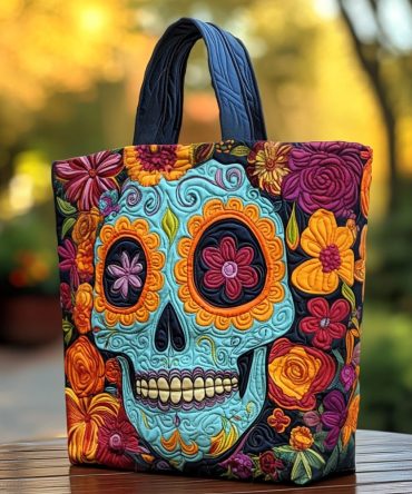 Sugar Skull Spirits Quilted Tote Bag