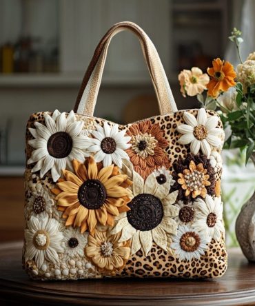 Sunflower Garden Quilted Tote Bag